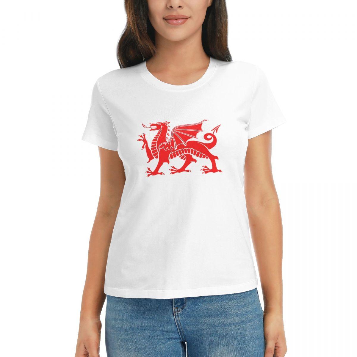 

Women TShirt Wrexham Dragons Summer Short Sleeve Tees Round Neck Cotton T Shirts Clothes Tops Streetwear S