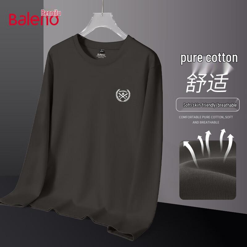 Baleno Men's Cotton Long Sleeve Crew Neck T-Shirt