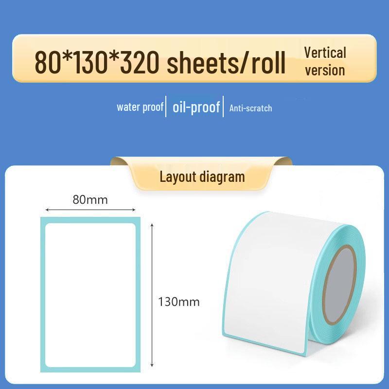 Double Row Thermal Paper Self-Adhesive Labels for QR Code & Barcode Printing, Water/Oil/Heat-Resistant, Free Shipping