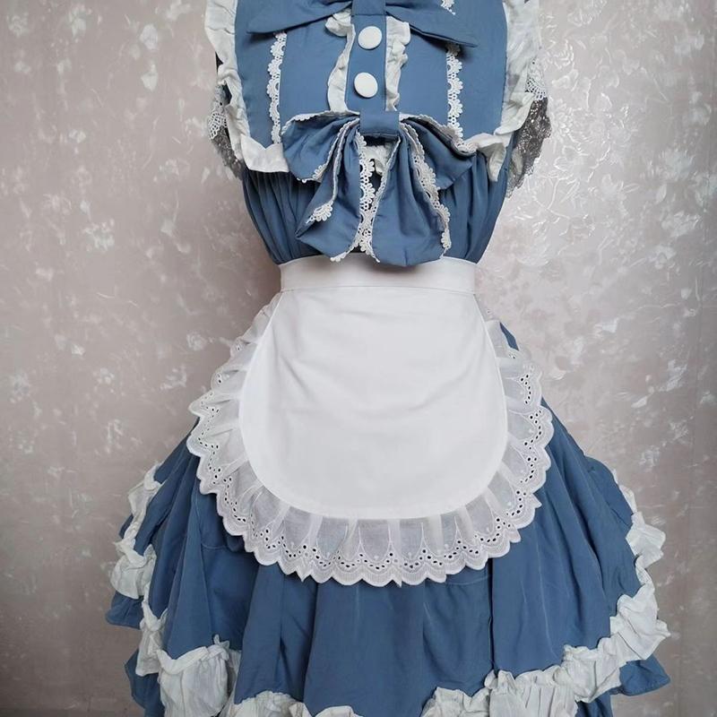 Kvinne Halv midje Matlaging Kjøkkenforkle Kort Lolita Maid Sexy Blonder Svart Hvit Smekke Skjønnhet Blomst Kaffebar Forkle Hjemmearbeid