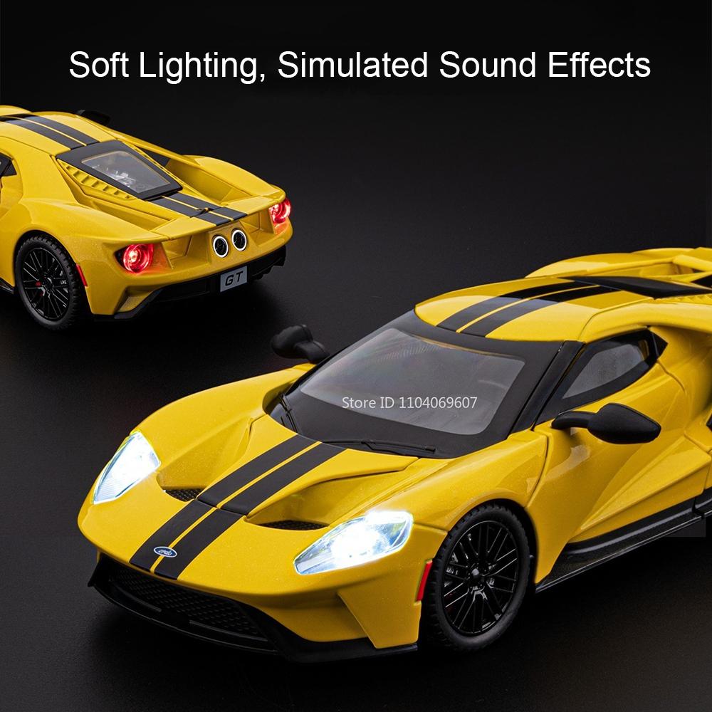 1:24 Scale GT Lykan Car Model Toy Diecast Alloy Doors Opened Sound Light Pull Back Supercar Miniature Models Collection Gifts