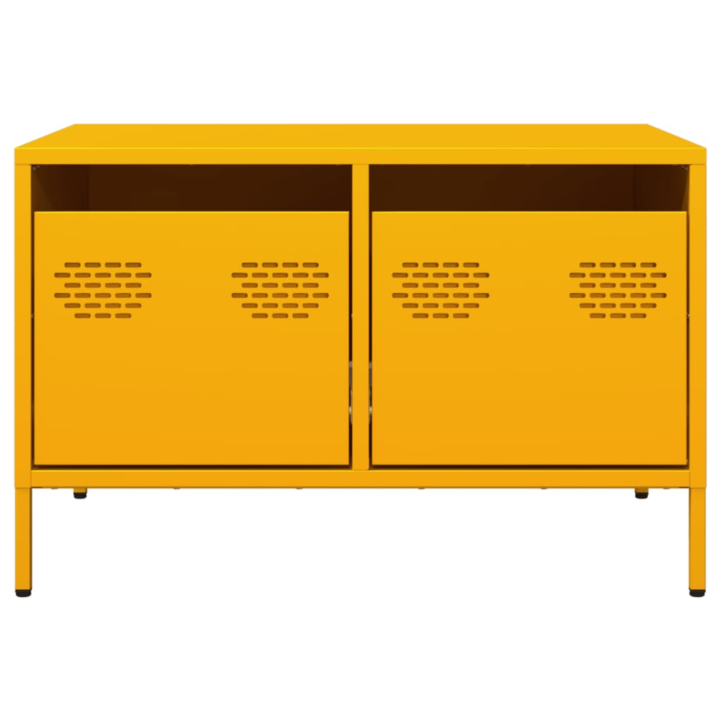 TV Stand Mustard Yellow 68 X 50 X 43.5 Cm Cold Rolled Steel