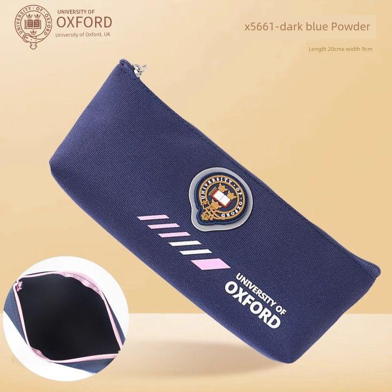 

University Junior High School Student Large Capacity Pencil Case Elementary School Pencil Case Pencil Case Boys and Girls Stationery Box Pencil Box X5661 dark blue Powder