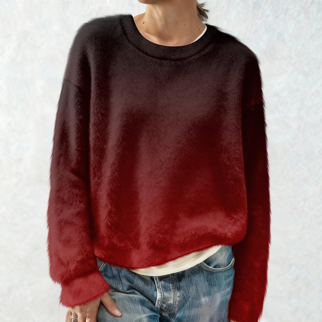 Women's Fashion Casual Round Neck Long Sleeve Top Printed Pullover Sweatshirt