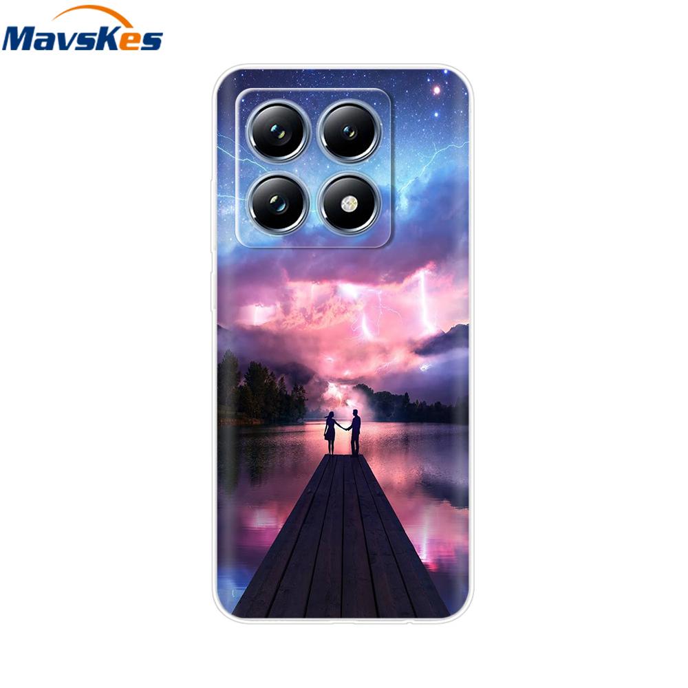 For Xiaomi 14T 5G Case Cute Soft Transparent TPU Painted Silicone Cover For Xiaomi 14T Pro 5G 2024 Mi14T Phone Cases Coque Funda