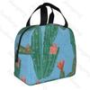 Cartoon cactus  Lunch Bag Insulation Bento Pack Aluminum Foil Rice Bag Meal Pack Ice Pack Student Bento Lunch Handbag