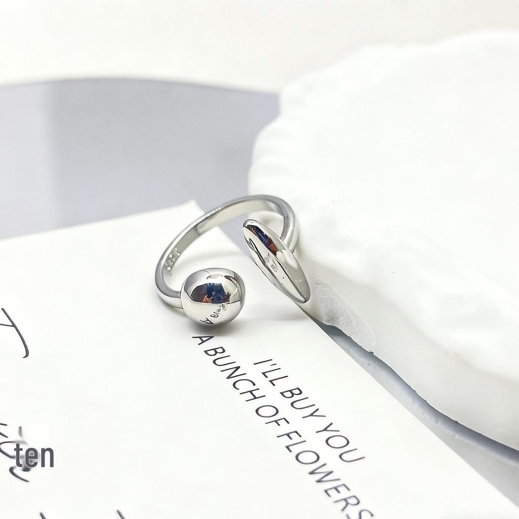 Asymmetrical Geometric Sphere & Ellipse Women's Adjustable Ring - Hip Hop Style