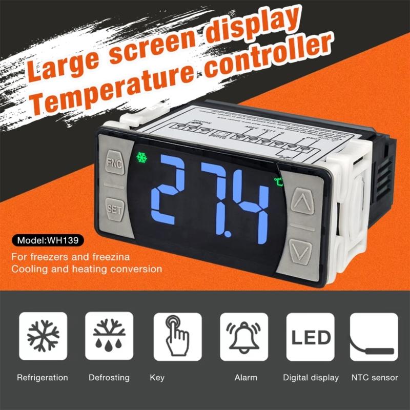High Capacity 30A Temperature Controller Double Function Thermostats Simple Installs for Refrigeration & Heating Systems