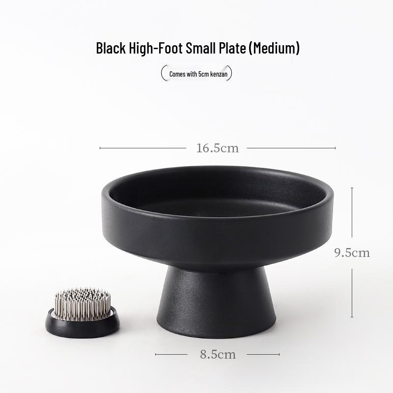 Zen Ceramic Mini High-Footed Plate for Floral Arrangements