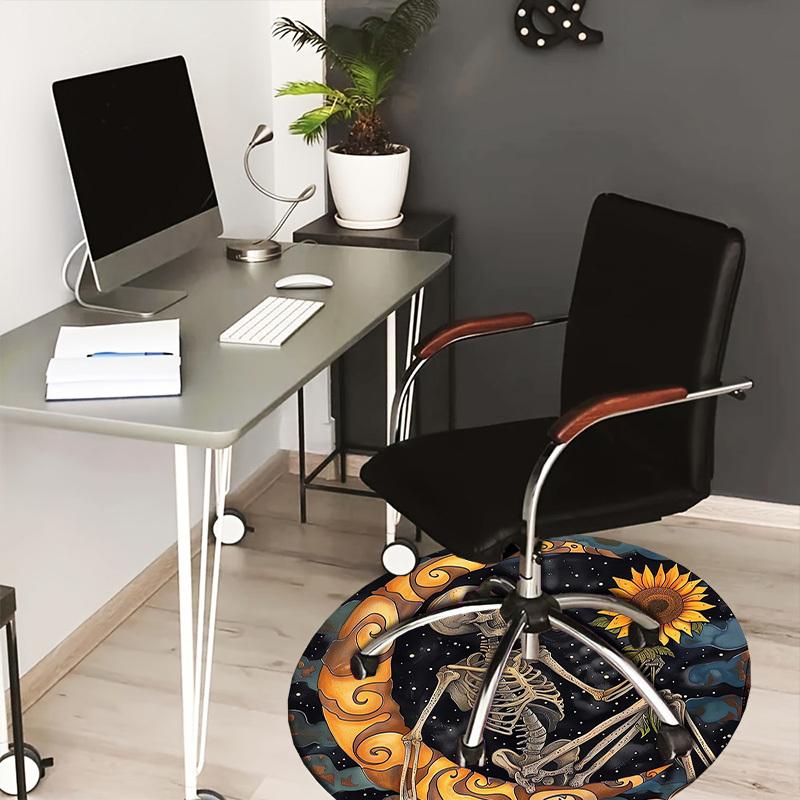 1pc Office Carpet Chair Mats Skeletal Sunflower Dance Perfect for Decorating Office Chairs, Living Rooms, Or Bedrooms.YDT144 80cm by 80cm