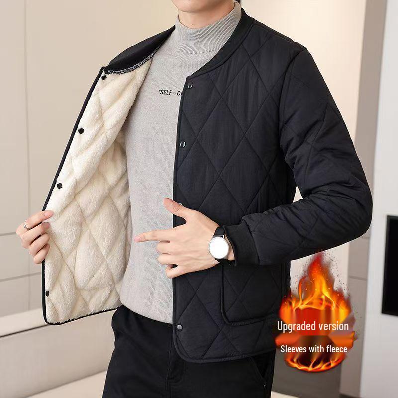 Men's Ultra-Lightweight Cotton Jacket with Stand Collar - Warm, Casual, Versatile Outerwear for Autumn & Winter.