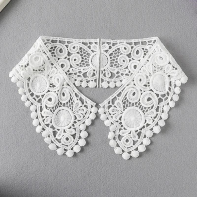 White Neckline Lace Collar Craft Sewing Fabric Venise Motif Applique Trims DIY Craft