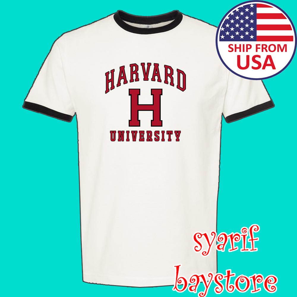 

Harvard University Men#039;s Ringer Black Size S to 3XL Unisex T-Shirt L