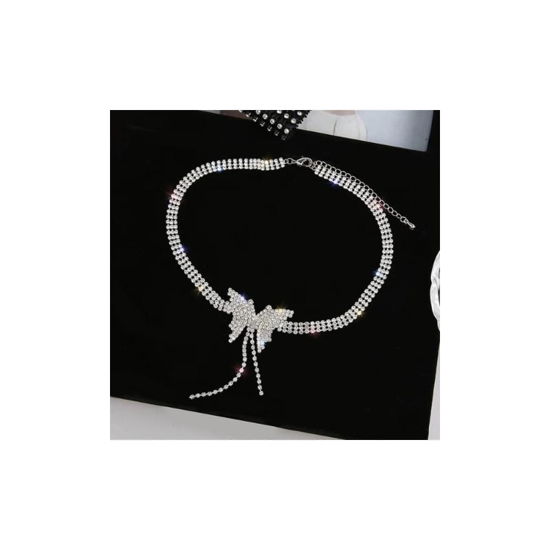 

Ожерелье BAHELS Silver Crystal Stone с бабочкой специального дизайна серебряный