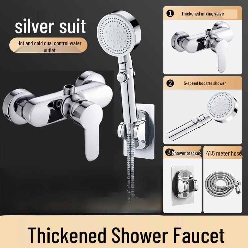 

Настенный смеситель для ванной комнаты и душевой комплект с 5 режимами подачи воды TLXT