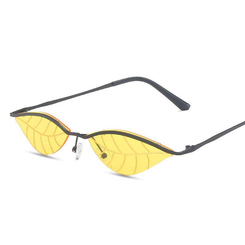 Leaf Shape Sunglasess Women New Trendy Rimless Metal Leg Women's Sun glasses Punk Party Show Female Sunglass