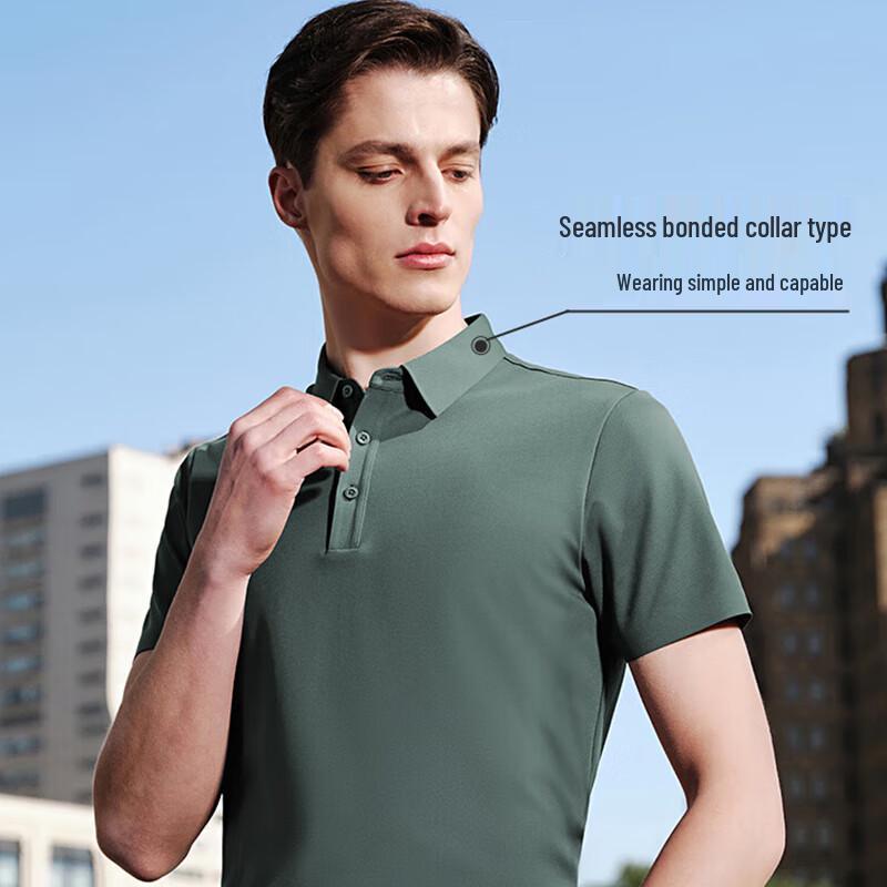 YOUNGOR Men's Comfortable Soft Short-Sleeve Polo Shirt