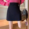 2024 Summer High-Waist Black A-line Midi Skirt - Slimming, Casual Bodycon for Women