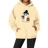 Women's Casual Fashion Solid Color Rugby Print Long Sleeve Hooded Sweatshirt Top