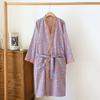 Damen Bademantel im Retro-Stil mit Blumendruck, gewebter Jacquard-Baumwolle, Kimono Yukata Homewear Roben, Nachthemd Bademäntel für Frauen