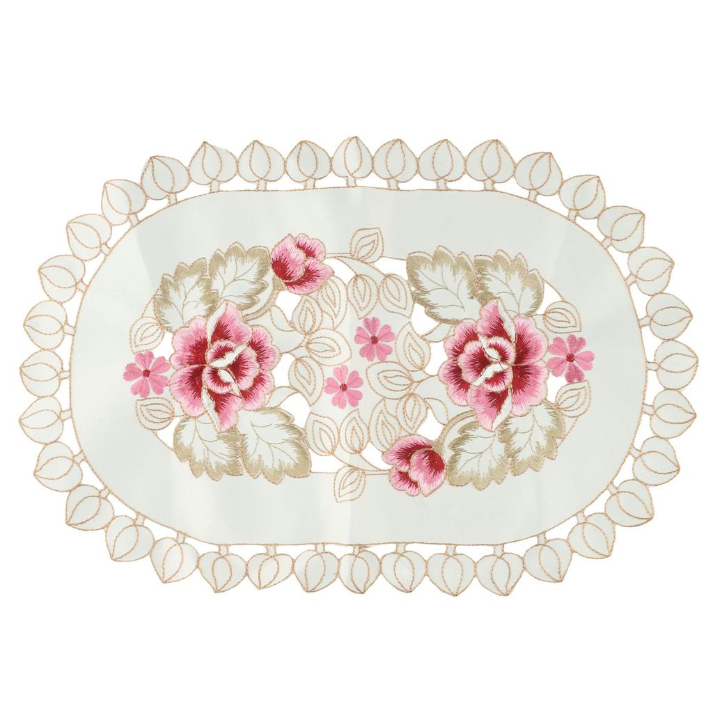 Kitchen Dining Table Place Mats Embroidered Floral Lace Doily Placemat 30*45cm
