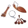 4/4 Violin Jujube Wood Fittings Set with Pegs, Tailpiece, Chin Rest, Fine Tuners, and Strings