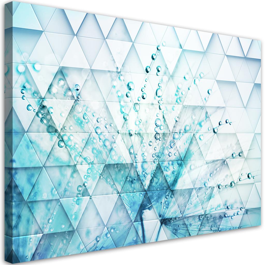 Canvas Print Turquoise Dandelion In Dewdrops