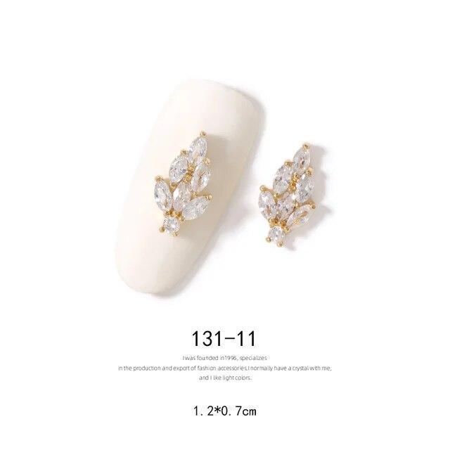 2pieces 3D Metal Zircon Nail Art Jewelry Japanese Nail Decorations Top Quality Zircon Crystal Manicure Zircon Diamond Charms
