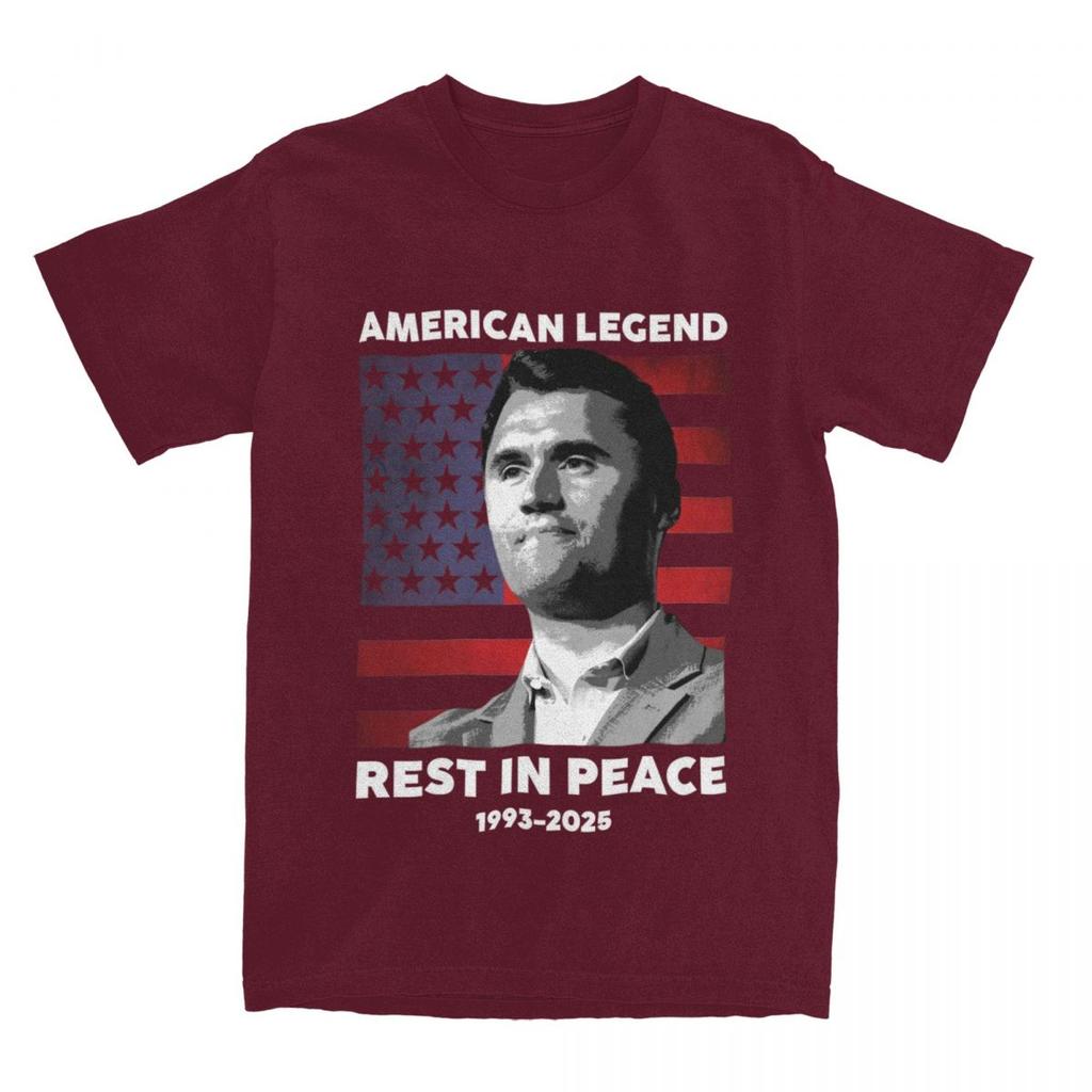 Legend Rest In Peace 1993-2025 Charlie Kirk T-Shirt Vintage 100% Cotton Tees Round Collar Short Sleeve T Shirt Classic Clothing