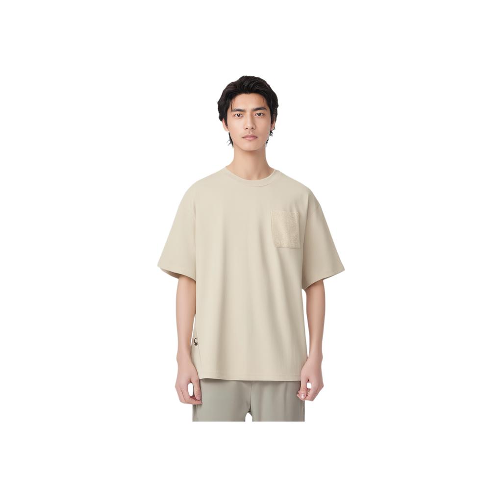 Li-Ning Minimalist Loose Round Neck Short Sleeve T-Shirt Unisex Tops Coastal-Gray AHSU985-2