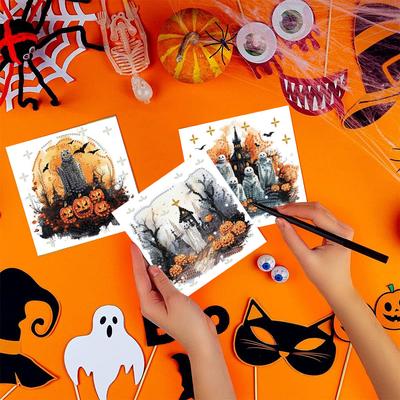 6PCS DIY Animal Pattern Rhinestone Diamond Art Mosaic Postcards Diamond Art Handmade Cards Thank You Cards and Holiday Blessings