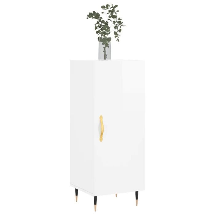 VidaXL Buffet Blanc brillant 34,5x34x90 cm Bois d'ingénierie 828518