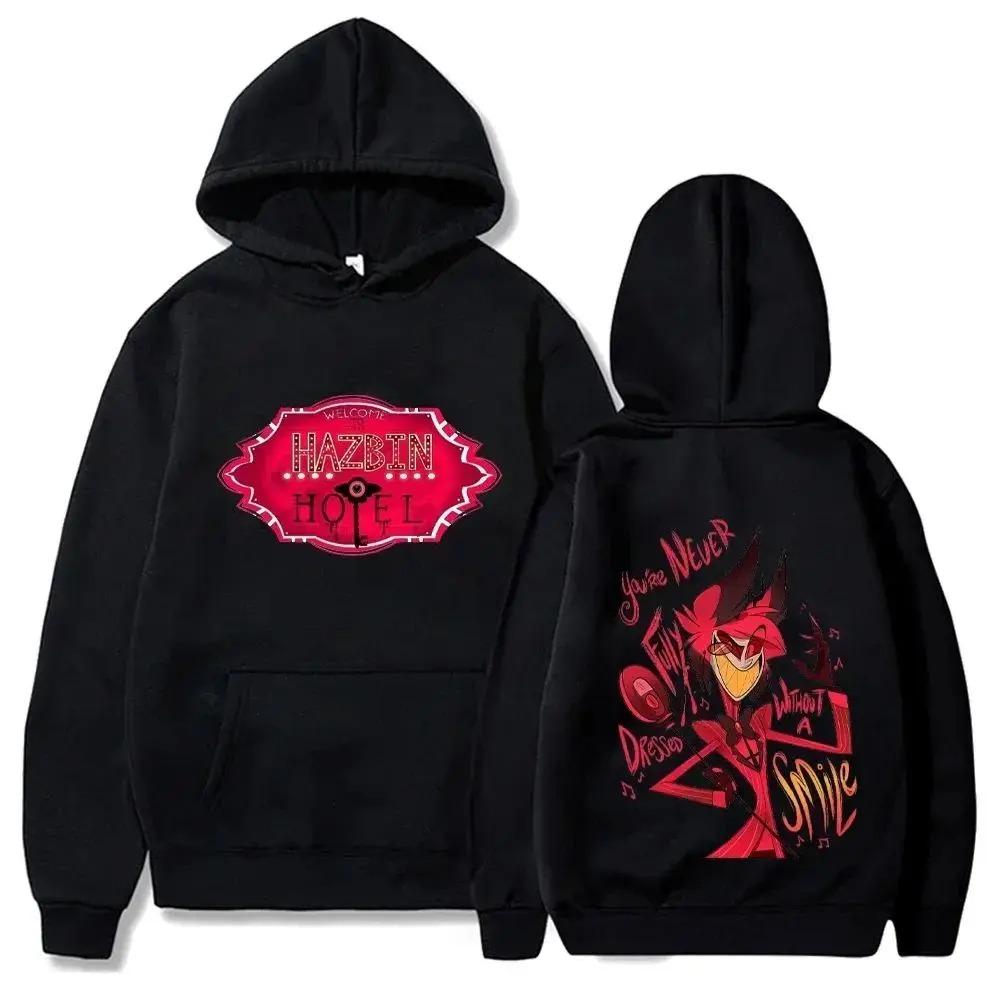 Streetwear Anime Graphic Print Hoodies Funny Hazbin Hotels Hoodie Alastor Sweatshirt Men Women Hotels Clothes Hoodie
