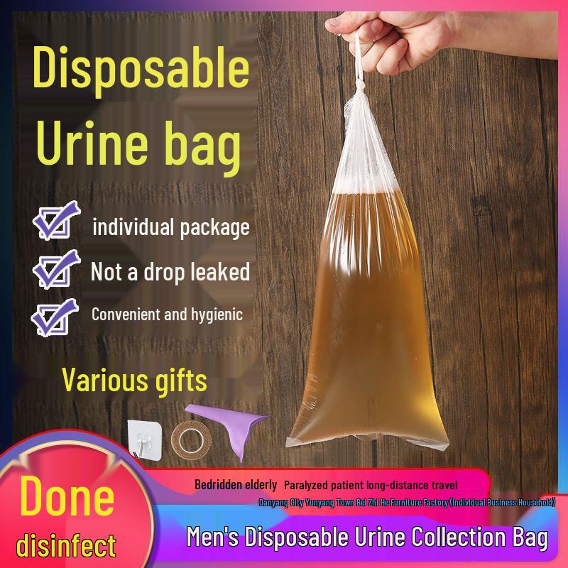 500-Pack Disposable Urine Collection Bags for Bedridden Male Patients: Ideal for Hospitals and Nursing Homes