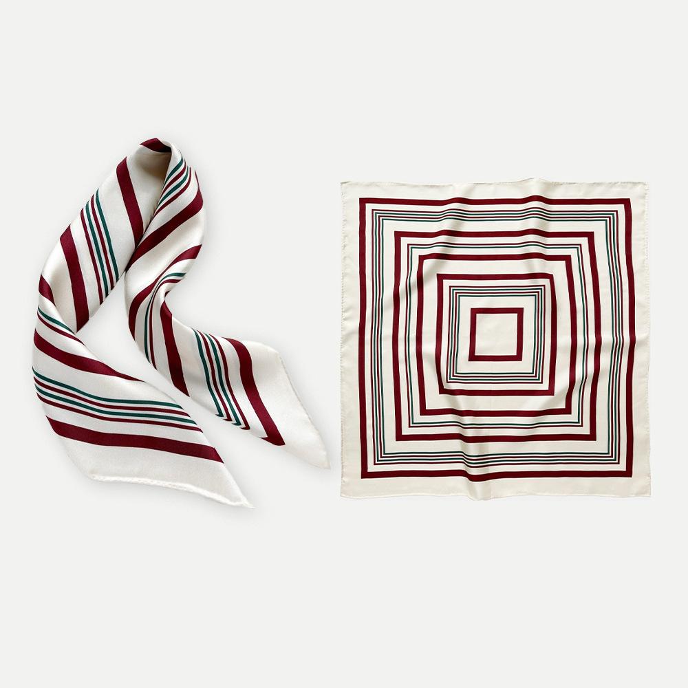 May Kaji American retro headband square scarf neck shirt with cashew flower paisley silk scarf suit accessories