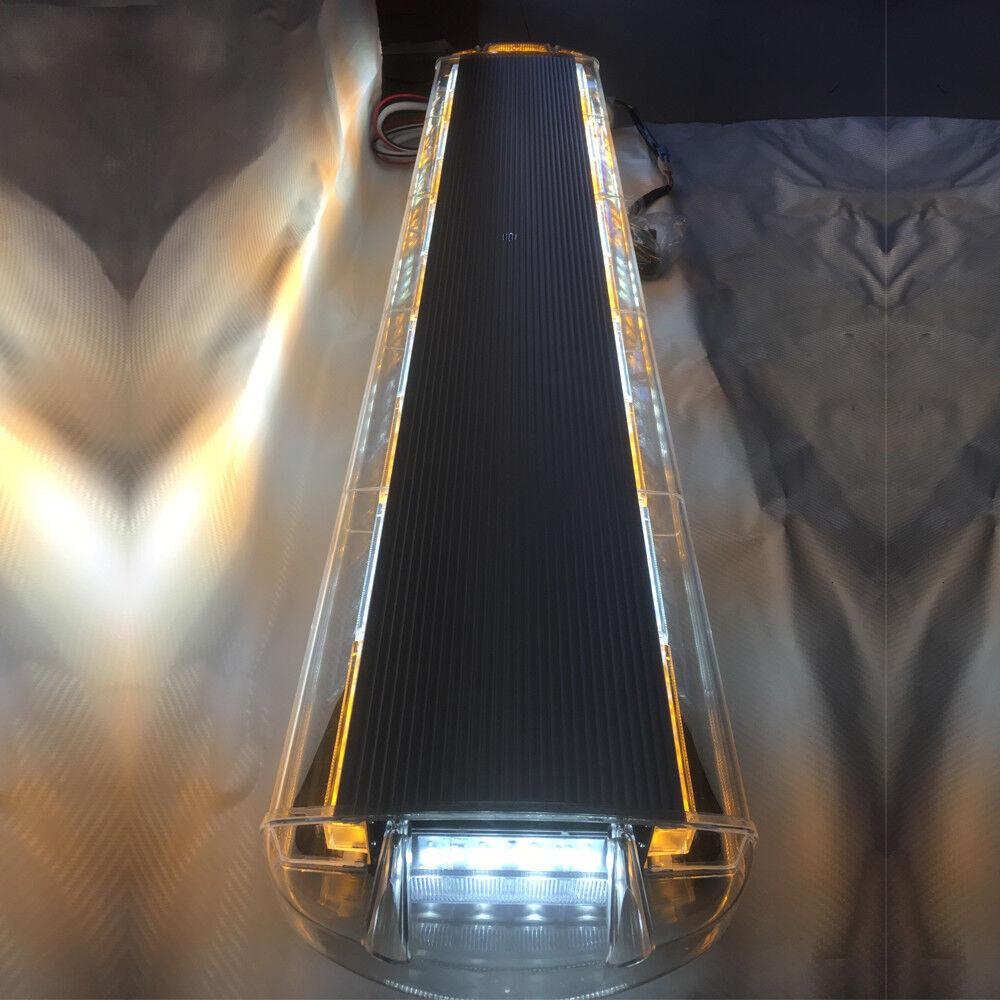 96LED Strobe Light Bar, Bright Emergency Warning Beacon, 12V-24V Universal Vehicle Roof Mount W/ Horn Switch for Trucks, SUVs