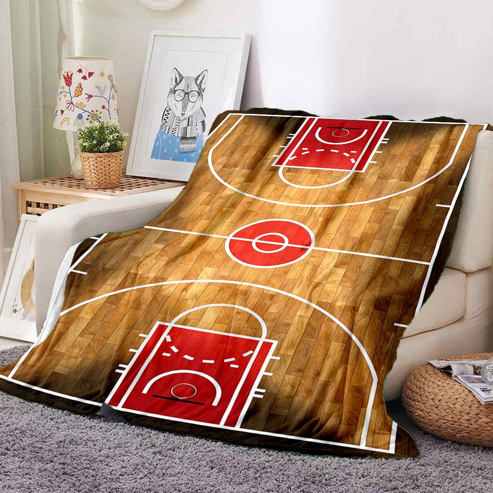 Basketball Court Flannel Blanket Throw Blanket Soft Warm Sofa Bed Camping Home Decor Unique Christmas Gift C92628