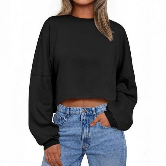 Women's Urban Style Autumn Polyester Pullover: Round Neck, Long Sleeve, Loose Fit