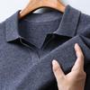 Herren Cardigan Pullover aus reiner Wolle mit langen Ärmeln und Reverskragen