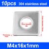 10Pcs M3-M20 Square Flat Washer Square Design Square Gasket  for Construction Machinery