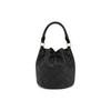 Tory Burch Fleming Logo Messingakzente Plissiert Gestepptes Leder Beuteltasche Damen Handtaschen Schwarz 142565-001