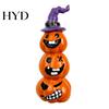 Hand Painted Resin Crafts Halloween Pumpkin Statue, Spooky Face Figurine for Cute Witch Hat Indoor Tabletop, Tiered Tray, Party, Home Decor