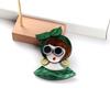 New Cute Colorful Bowknot Girls Acrylic Brooches for Women Cartoon Glasses Lady Brooch Badges Pins Casual Jewelry Accessories