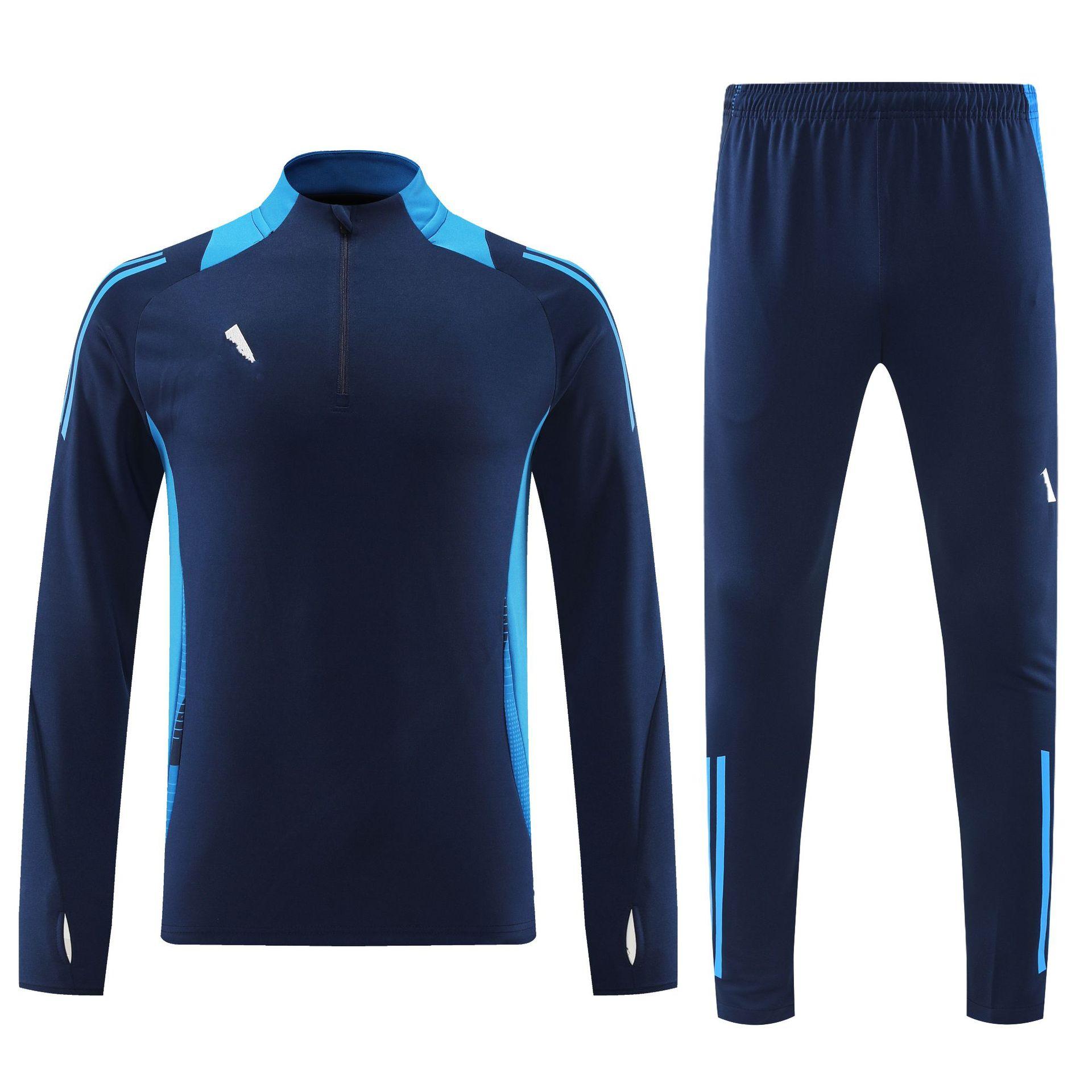 Student Team Half Zipper Long Sleeve Suit Football Training Suit Club Quick Drying Football Jersey Breathable 10#