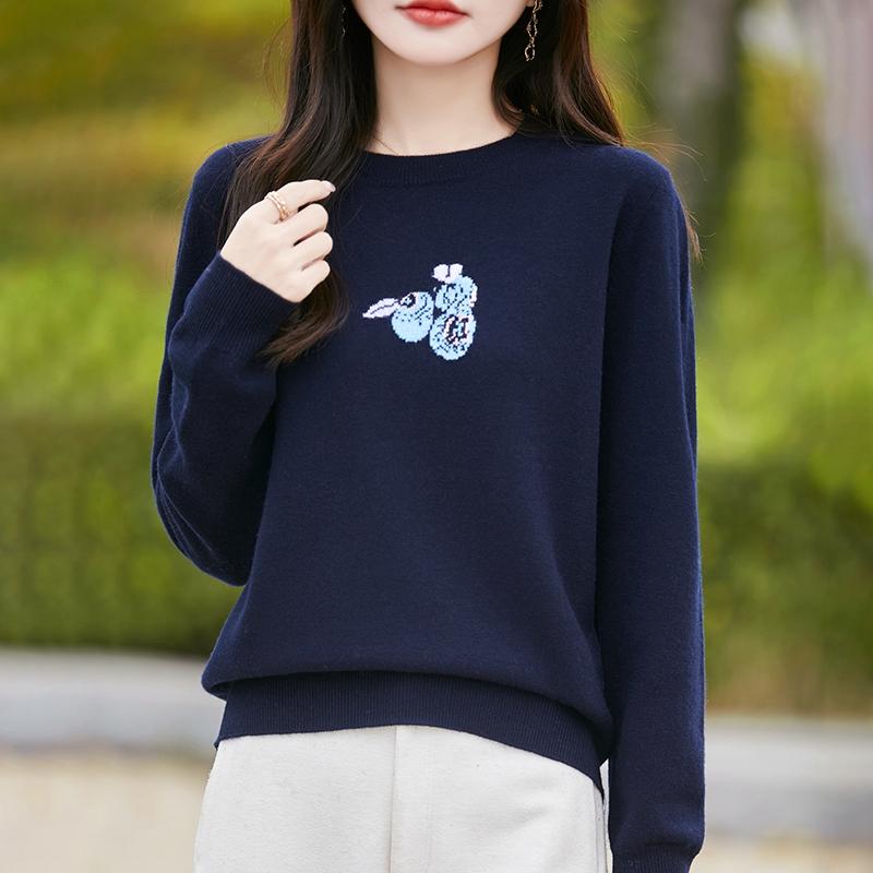 Women's Cashmere Sweater Qinghe Cashmere 30% Cashmere 70% Wool Autumn and Winter Cashmere Pullover Soft and Warm