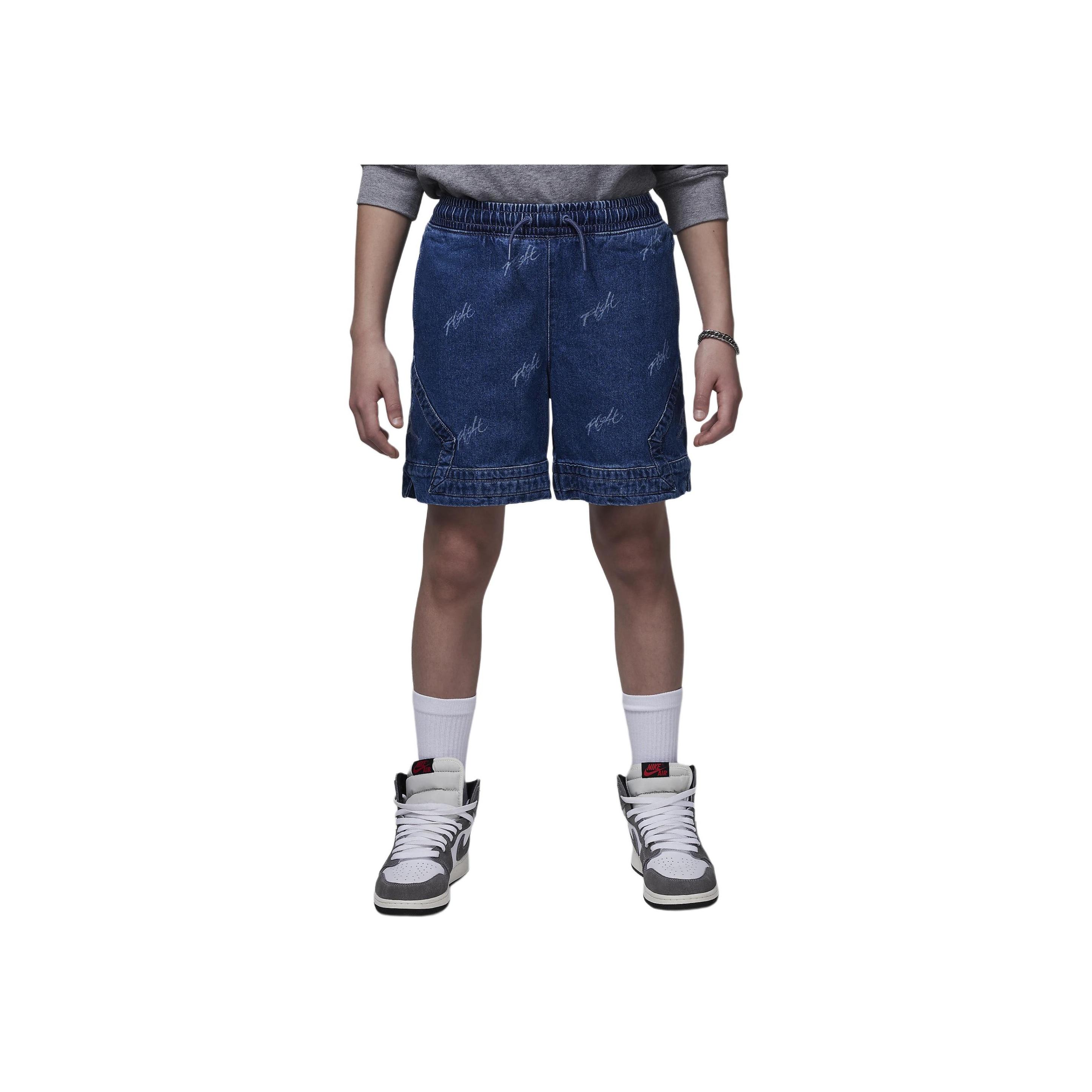 

Повседневные джинсовые шорты Jordan MJ Flight Heritage с буквенным принтом и шнуровкой, детские шорты, цвет синий-серый HM6379-478 M