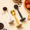 2-in-1 Coffee Scoops Stainless Steel Tablespoon Measure Spoon with Pressed Bottom for Coffee Bean Press Coffee Grinding Pressing