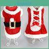 Festive Red Pet Christmas Costume Santa Outfit For Dogs Soft Acrylic Fabric