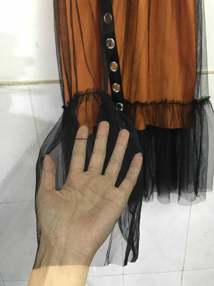 Letní nové dámské dopisní potisk Dlouhé triko bez ramínek Šaty+síťovaná sukně 2dílné sady Módní tylové obleky s páskem