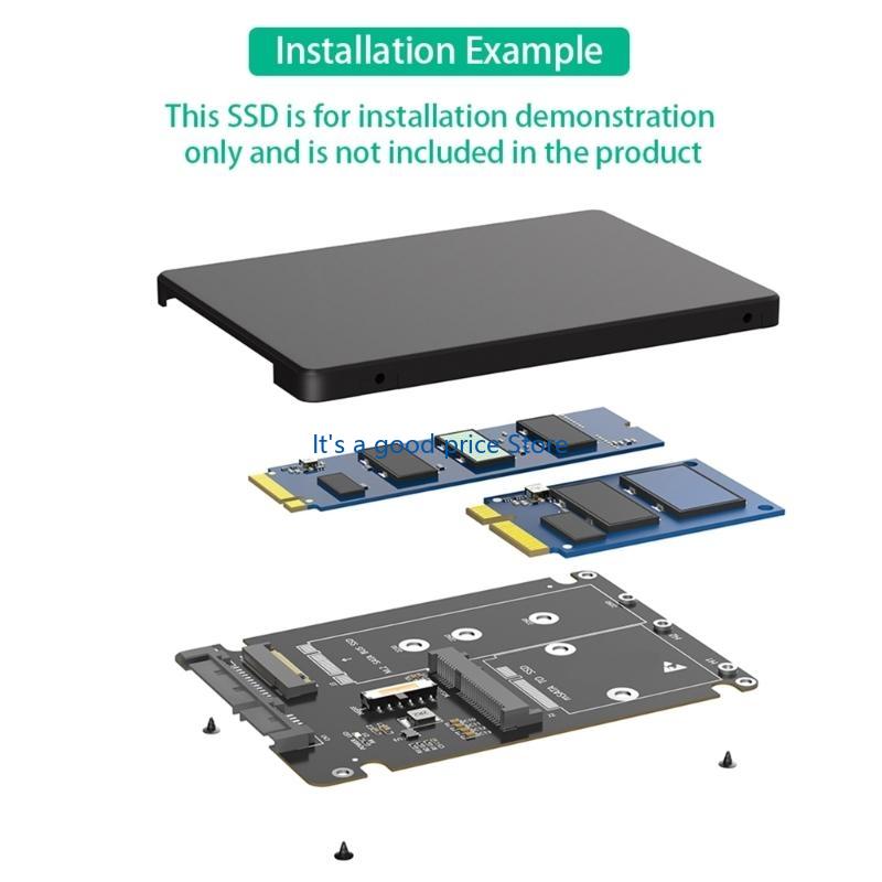 Multiple Purpose M.2 NGFF + mSATA To SATA3.0 Conversion Card with Construction for Computer Enthusiasts
